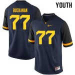 Youth West Virginia Mountaineers NCAA #77 Daniel Buchanan Navy Authentic Nike Stitched College Football Jersey DO15Z40ES